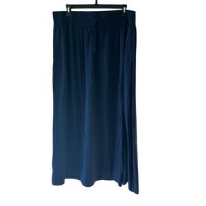 Chico’s silky Blue Split maxi skirt size 12/14 lightweight flowy